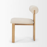 Tribeca Curve Open Back Cream Chenille Tripod Frame Dining Chair, Set of 2 by Mercana at Eve Furniture