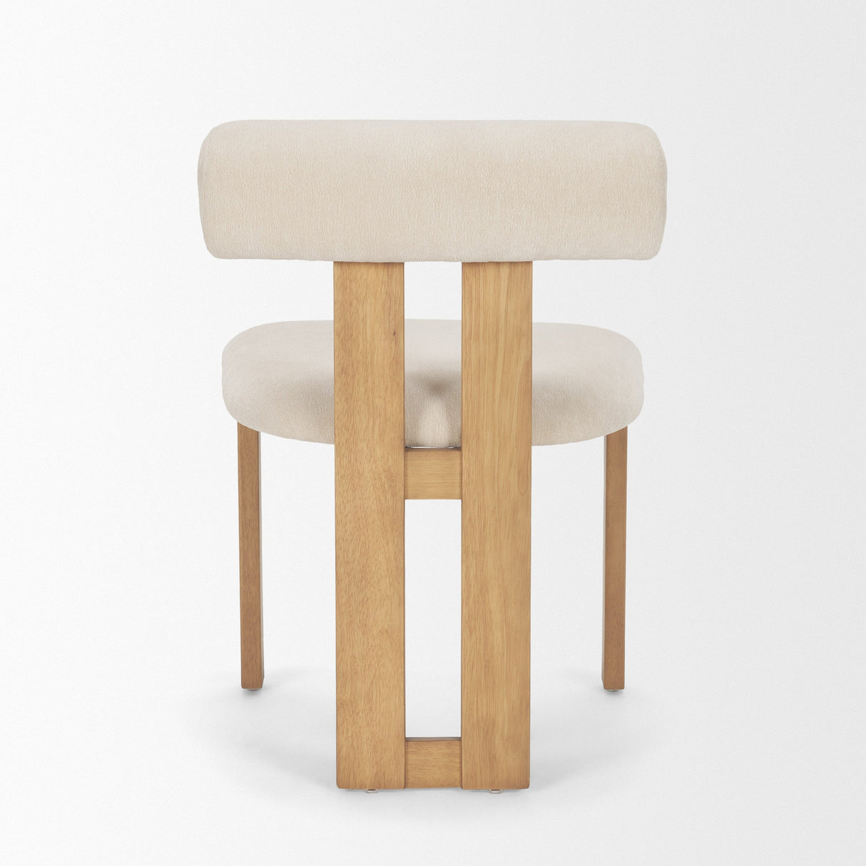 Tribeca Curve Open Back Cream Chenille Tripod Frame Dining Chair, Set of 2 by Mercana at Eve Furniture