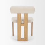 Tribeca Curve Open Back Cream Chenille Tripod Frame Dining Chair, Set of 2 by Mercana at Eve Furniture