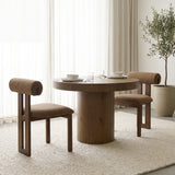 Tribeca Curve Open Back Mocha Fabric Tripod Frame Dining Chair, Set of 2 by Mercana at Eve Furniture