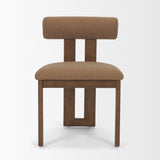 Tribeca Curve Open Back Mocha Fabric Tripod Frame Dining Chair, Set of 2 by Mercana at Eve Furniture