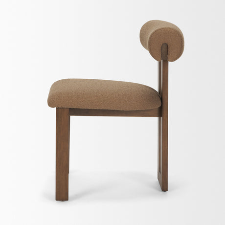 Tribeca Curve Open Back Mocha Fabric Tripod Frame Dining Chair, Set of 2 by Mercana at Eve Furniture