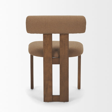 Tribeca Curve Open Back Mocha Fabric Tripod Frame Dining Chair, Set of 2 by Mercana at Eve Furniture