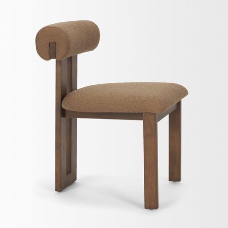 Tribeca Curve Open Back Mocha Fabric Tripod Frame Dining Chair, Set of 2 by Mercana at Eve Furniture