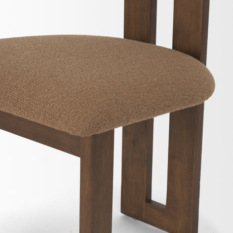 Tribeca Curve Open Back Mocha Fabric Tripod Frame Dining Chair, Set of 2 by Mercana at Eve Furniture