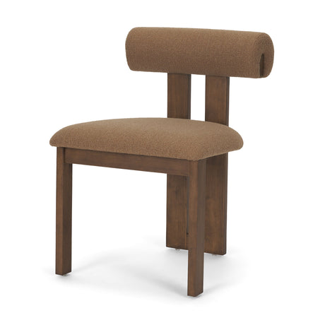 Tribeca Curve Open Back Mocha Fabric Tripod Frame Dining Chair, Set of 2 by Mercana at Eve Furniture