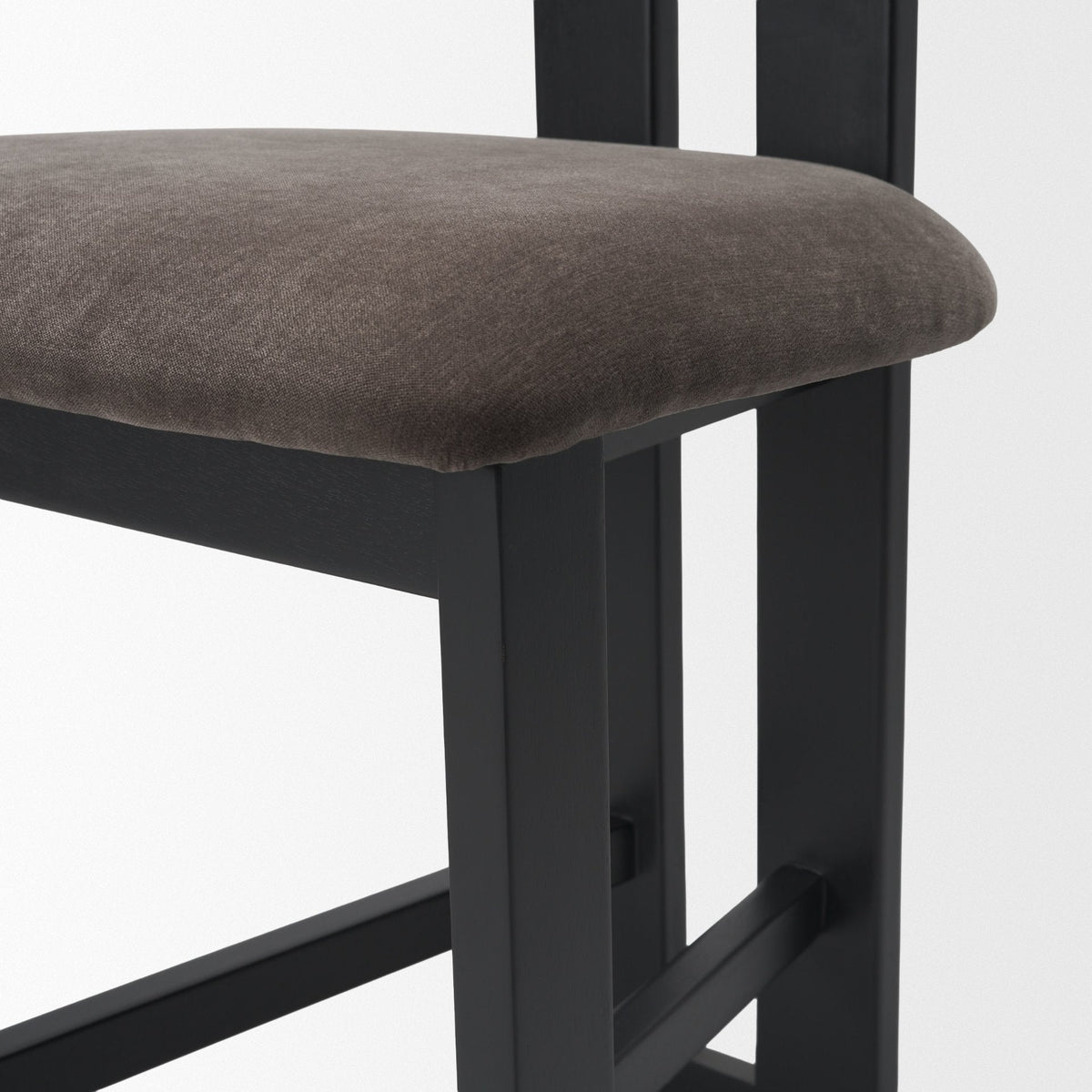 Tribeca Open Back 36.5in Seat Counter Stool | Charcoal Fabric w/ Wood by Mercana at Eve Furniture