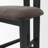 Tribeca Open Back 36.5in Seat Counter Stool | Charcoal Fabric w/ Wood by Mercana at Eve Furniture