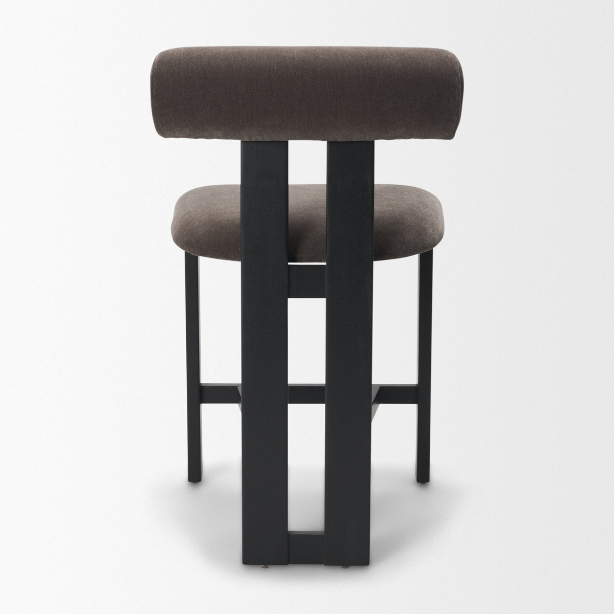 Tribeca Open Back 36.5in Seat Counter Stool | Charcoal Fabric w/ Wood by Mercana at Eve Furniture