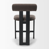 Tribeca Open Back 36.5in Seat Counter Stool | Charcoal Fabric w/ Wood by Mercana at Eve Furniture