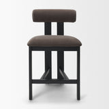 Tribeca Open Back 36.5in Seat Counter Stool | Charcoal Fabric w/ Wood by Mercana at Eve Furniture