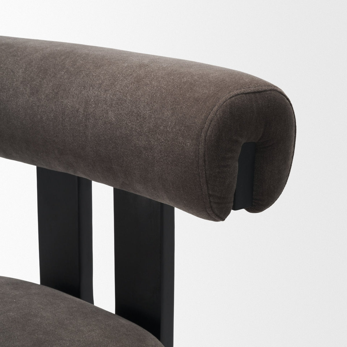 Tribeca Open Back 36.5in Seat Counter Stool | Charcoal Fabric w/ Wood by Mercana at Eve Furniture