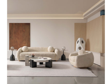 Tribeca Sofa and Accent Chair in Cream (set of 2) by Manhattan Comfort at Eve Furniture