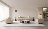 Tribeca Sofa and Accent Chairs in Cream (set of 3) by Manhattan Comfort at Eve Furniture