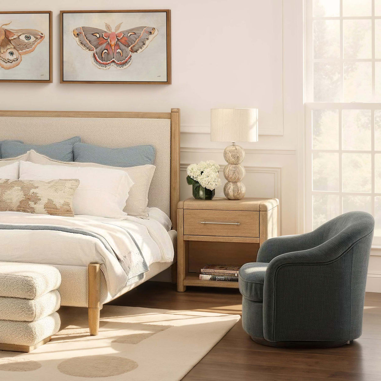 Tricia Nightstand, Natural by Dovetail at Eve Furniture