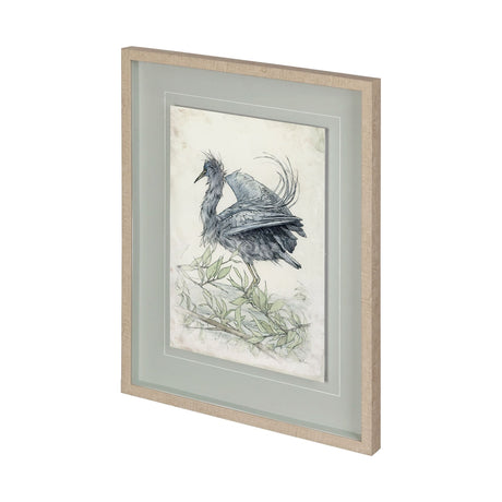 Tricolored Heron by Mercana Studio a Hand Embellished Textured Framed Art Print Matted under Glass by Mercana at Eve Furniture