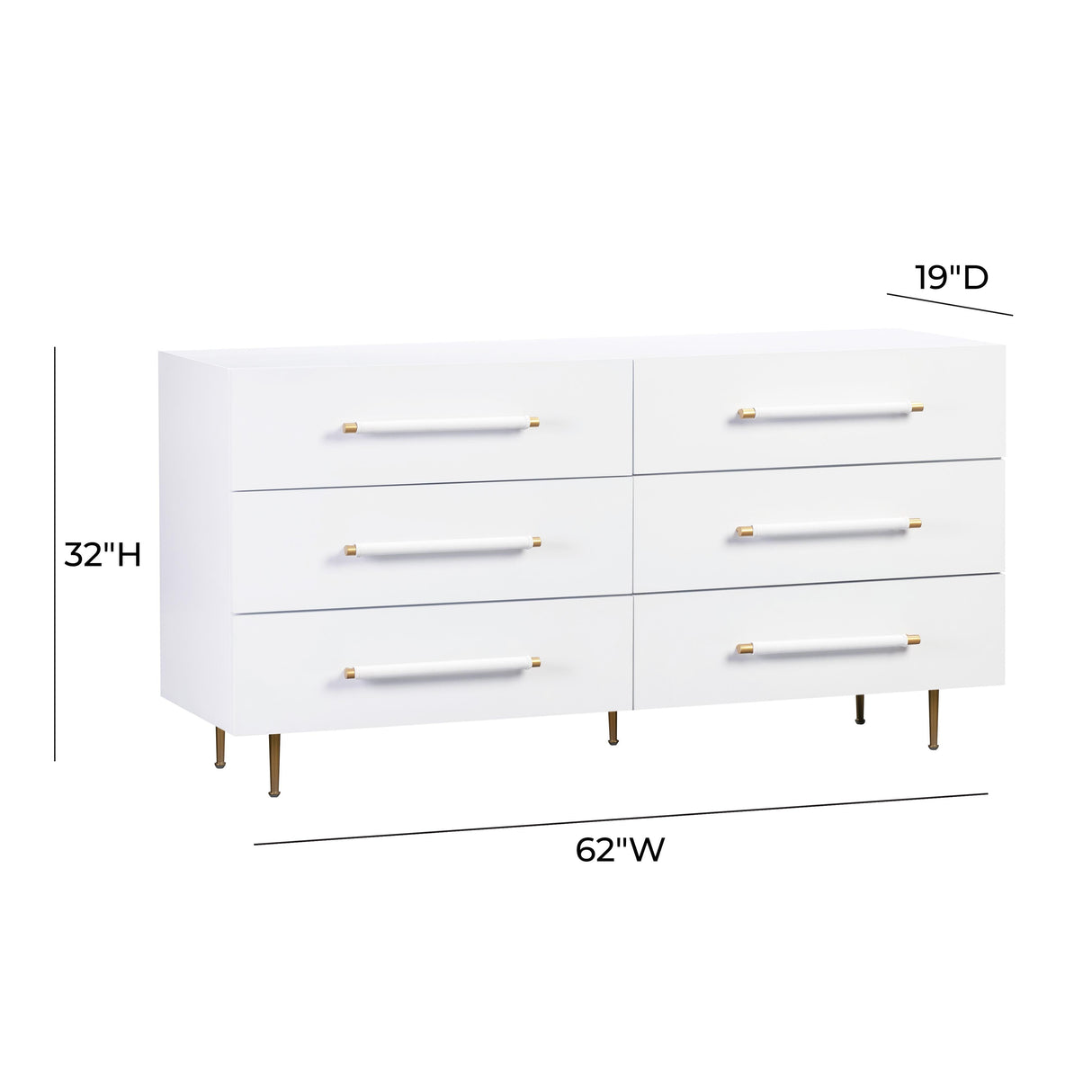 Trident 6 Drawer Dresser by TOV Furniture at Eve Furniture