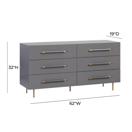 Trident 6 Drawer Dresser by TOV Furniture at Eve Furniture