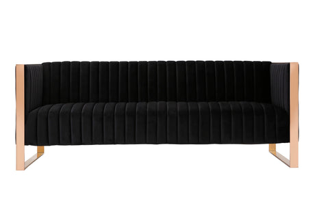 Trillium 3 Piece - Sofa, Loveseat and Armchair Set in Black and Gold by Manhattan Comfort at Eve Furniture