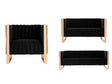 Trillium 3 Piece - Sofa, Loveseat and Armchair Set in Black and Gold by Manhattan Comfort at Eve Furniture