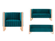 Trillium 3 Piece - Sofa, Loveseat and Armchair Set in Teal and Gold by Manhattan Comfort at Eve Furniture