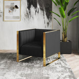 Trillium Accent Chair in Black and Gold by Manhattan Comfort at Eve Furniture