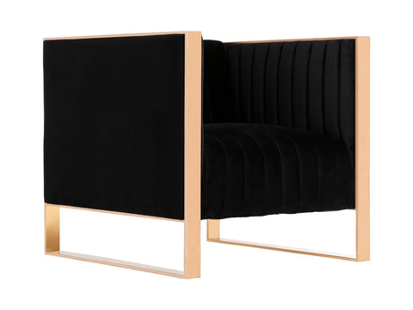 Trillium Accent Chair in Black and Gold by Manhattan Comfort at Eve Furniture