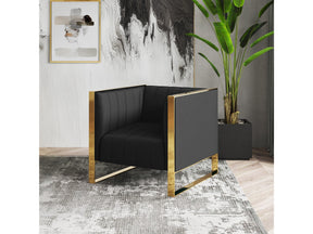 Trillium Accent Chair in Black and Gold (set of 2) by Manhattan Comfort at Eve Furniture