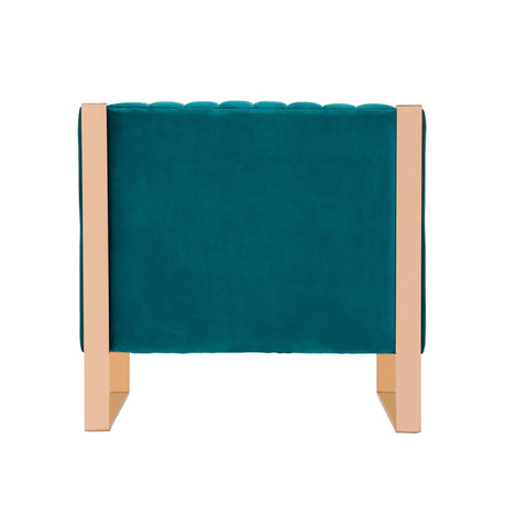Trillium Accent Chair in Teal and Gold by Manhattan Comfort at Eve Furniture