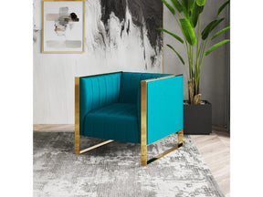 Trillium Accent Chair in Teal and Gold (set of 2) by Manhattan Comfort at Eve Furniture