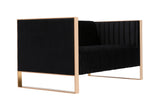 Trillium Loveseat in Black and Gold by Manhattan Comfort at Eve Furniture
