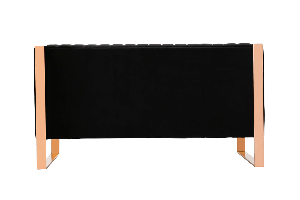 Trillium Loveseat in Black and Gold by Manhattan Comfort at Eve Furniture
