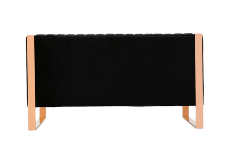Trillium Loveseat in Black and Gold by Manhattan Comfort at Eve Furniture