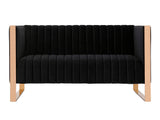Trillium Loveseat in Black and Gold by Manhattan Comfort at Eve Furniture