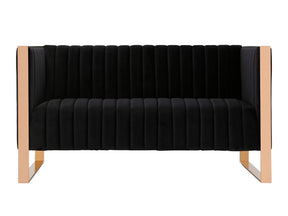 Trillium Loveseat in Black and Gold by Manhattan Comfort at Eve Furniture