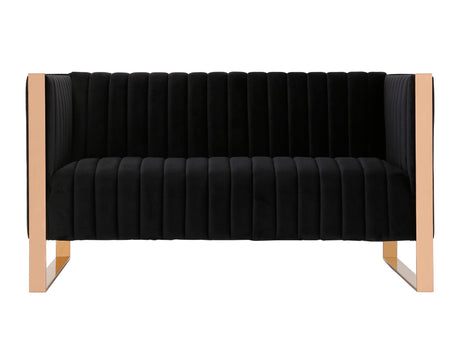 Trillium Loveseat in Black and Gold by Manhattan Comfort at Eve Furniture