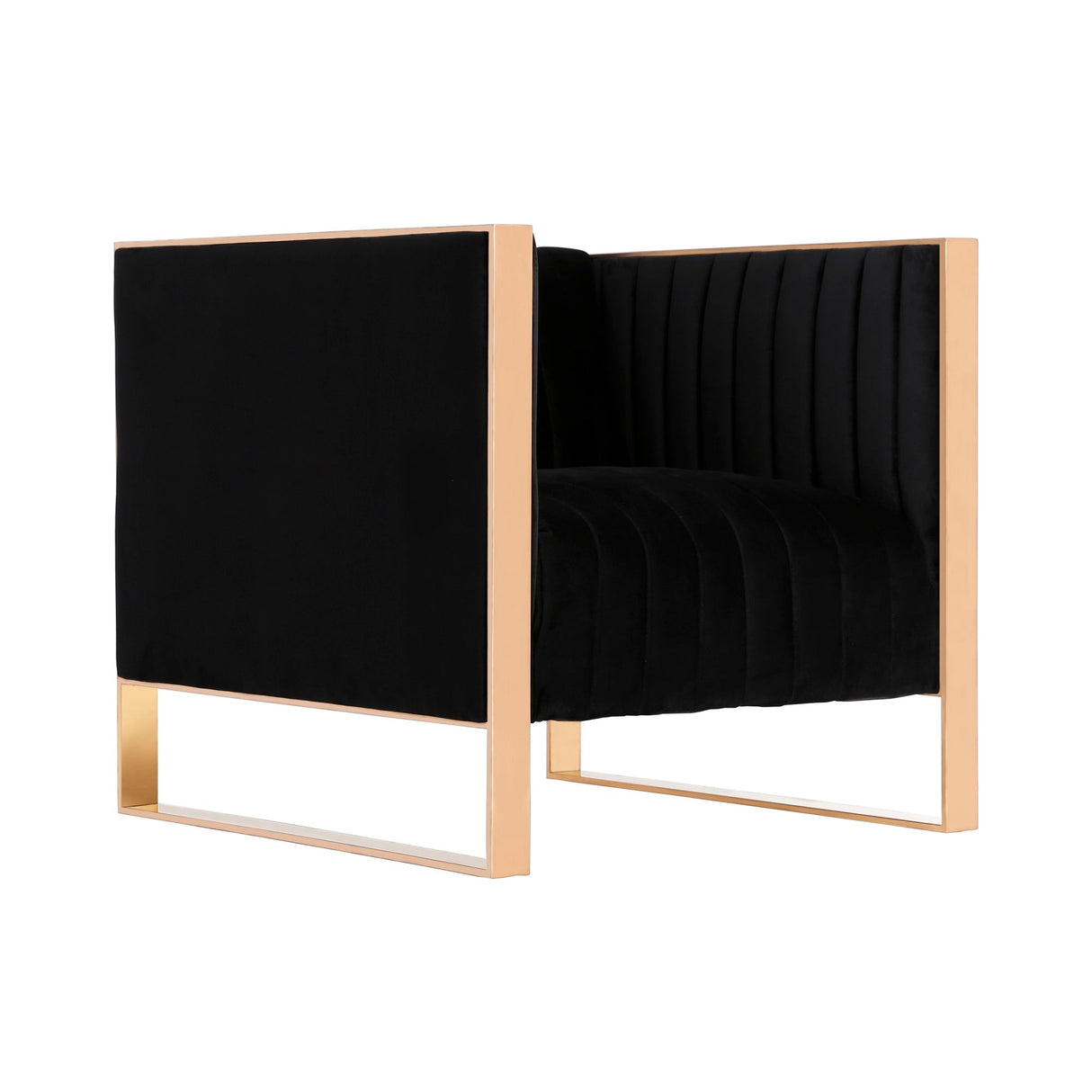 Trillium Sofa and Armchair in Black and Gold (set of 3) by Manhattan Comfort at Eve Furniture
