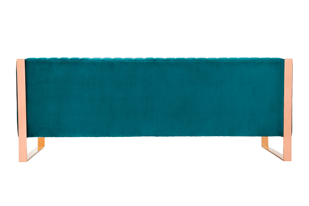 Trillium Sofa and Armchair in Teal and Gold (set of 3) by Manhattan Comfort at Eve Furniture