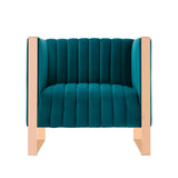 Trillium Sofa and Armchair in Teal and Gold (set of 3) by Manhattan Comfort at Eve Furniture