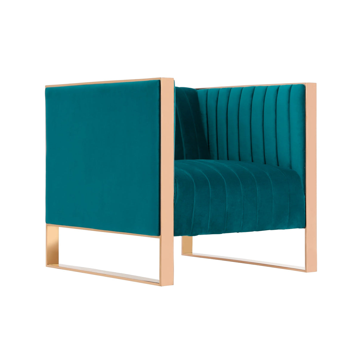 Trillium Sofa and Armchair in Teal and Gold (set of 3) by Manhattan Comfort at Eve Furniture