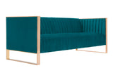 Trillium Sofa and Armchair in Teal and Gold (set of 3) by Manhattan Comfort at Eve Furniture