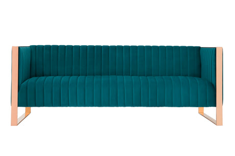 Trillium Sofa and Armchair in Teal and Gold (set of 3) by Manhattan Comfort at Eve Furniture