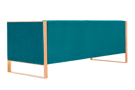 Trillium Sofa in Aqua Blue and Gold by Manhattan Comfort at Eve Furniture