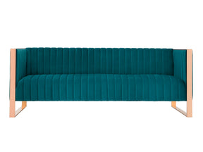 Trillium Sofa in Aqua Blue and Gold by Manhattan Comfort at Eve Furniture