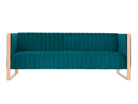 Trillium Sofa in Aqua Blue and Gold by Manhattan Comfort at Eve Furniture