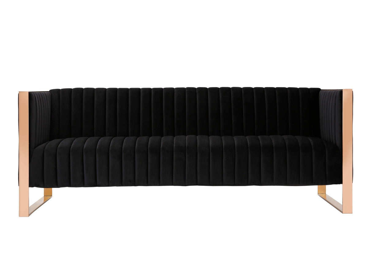 Trillium Sofa in Black and Gold by Manhattan Comfort at Eve Furniture
