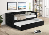 Trina Black Velvet Twin Daybed by Crown Mark at Eve Furniture