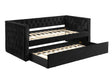 Trina Black Velvet Twin Daybed by Crown Mark at Eve Furniture