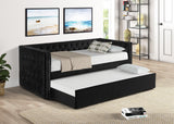 Trina Black Velvet Twin Daybed by Crown Mark at Eve Furniture