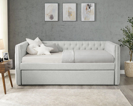 Trina Dove Gray Twin Daybed with Trundle by Crown Mark at Eve Furniture